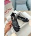 Valentino Rockstud Ballerina In Black Satin