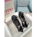 Valentino Rockstud Ballerina In Black Satin