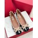 Valentino Rockstud Ballerina In Black Patent Leather