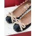 Valentino Rockstud Ballerina In Black Patent Leather
