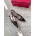 Valentino Bold Edition VLogo Slingback Ballerinas in Black Leather