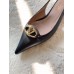 Valentino Bold Edition VLogo Slingback Ballerinas in Black Leather