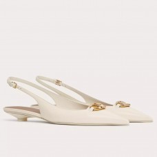 Valentino Bold Edition VLogo Slingback Ballerinas in White Leather Valentino Bold Edition VLogo Slingback Ballerinas in White Leather