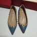 Valentino Rockstud Ballet Flats In Blue Calfskin Valentino Rockstud Ballet Flats In Blue Calfskin