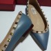 Valentino Rockstud Ballet Flats In Blue Calfskin Valentino Rockstud Ballet Flats In Blue Calfskin