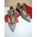 Valentino Caged Rockstud Ballet Flats In Light Blue Patent Leather