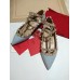 Valentino Caged Rockstud Ballet Flats In Light Blue Patent Leather