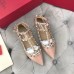 Valentino Caged Rockstud Ballet Flats In Powder Patent Leather