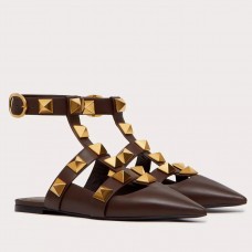 Valentino Roman Stud Ballet Flats In Fondant Calfskin Valentino Roman Stud Ballet Flats In Fondant Calfskin