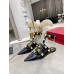 Valentino Roman Stud Ballet Flats In Black Calfskin