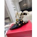 Valentino Roman Stud Ballet Flats In Black Calfskin