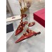 Valentino Roman Stud Ballet Flats In Red Calfskin