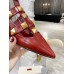 Valentino Roman Stud Ballet Flats In Red Calfskin