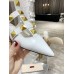 Valentino Roman Stud Ballet Flats In White Calfskin