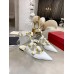 Valentino Roman Stud Ballet Flats In White Calfskin