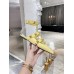 Valentino Roman Stud Ballet Flats In Yellow Calfskin