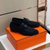 Hermes Men's Paris Loafers In Black Suede Calfskin Hermes Men's Paris Loafers In Black Suede Calfskin