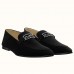 Hermes Men's Tenor Loafers In Black Suede Calfskin Hermes Men's Tenor Loafers In Black Suede Calfskin