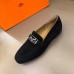 Hermes Men's Tenor Loafers In Black Suede Calfskin Hermes Men's Tenor Loafers In Black Suede Calfskin