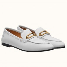 Hermes Men's Colette Loafers In White Calfskin Hermes Men's Colette Loafers In White Calfskin