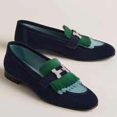 Hermes Women's Royal Loafers in Multicolor Suede Leather Hermes Women's Royal Loafers in Multicolor Suede Leather