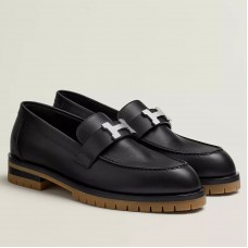 Hermes Women's Faubourg Loafers in Black Leather Hermes Women's Faubourg Loafers in Black Leather