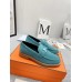 Hermes Women's Faubourg Loafers in Blue Suede Leather