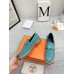 Hermes Women's Faubourg Loafers in Blue Suede Leather