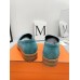 Hermes Women's Faubourg Loafers in Blue Suede Leather