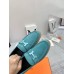 Hermes Women's Faubourg Loafers in Blue Suede Leather
