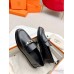 Hermes Women's Destin Loafers in Black Leather