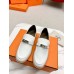 Hermes Women's Destin Loafers in White Leather
