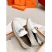 Hermes Women's Destin Loafers in White Leather