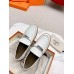 Hermes Women's Destin Loafers in White Leather