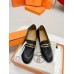 Hermes Women's Colette Loafers in Black Leather Hermes Women's Colette Loafers in Black Leather