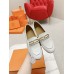 Hermes Women's Colette Loafers in White Leather Hermes Women's Colette Loafers in White Leather