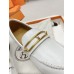 Hermes Women's Colette Loafers in White Leather Hermes Women's Colette Loafers in White Leather