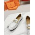 Hermes Women's Colette Loafers in White Leather Hermes Women's Colette Loafers in White Leather