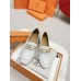 Hermes Women's Colette Loafers in White Leather Hermes Women's Colette Loafers in White Leather