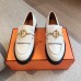 Hermes Women's Impact Loafers in White Leather