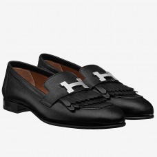Hermes Women's Royal Loafers In Black Calfksin Hermes Women's Royal Loafers In Black Calfksin