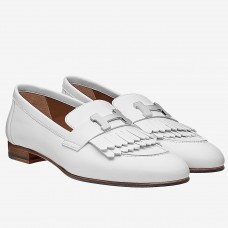 Hermes Women's Royal Loafers In White Calfksin Hermes Women's Royal Loafers In White Calfksin