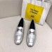Hermes Women's Royal Loafers In Silver Metallic Lambskin
