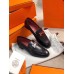 Hermes Women's Paris Loafers In Black Goatskin
