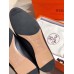 Hermes Women's Paris Loafers In Black Goatskin