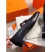 Hermes Women's Paris Loafers In Black Goatskin