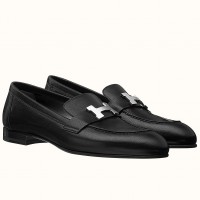 Hermes Women's Paris Loafers In Noir Goatskin Hermes Women's Paris Loafers In Noir Goatskin