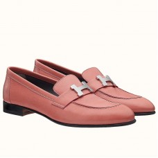 Hermes Women's Paris Loafers In Pink Goatskin Hermes Women's Paris Loafers In Pink Goatskin
