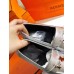 Hermes Women's Paris Loafers In Silver Metallic Goatskin