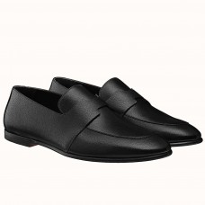 Hermes Women's Ancora Loafers In Black Goatskin Hermes Women's Ancora Loafers In Black Goatskin
